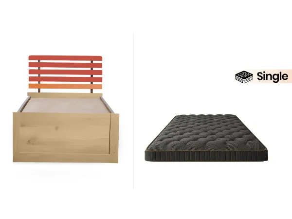Erica Single Bed with 4 Inches Mattress
